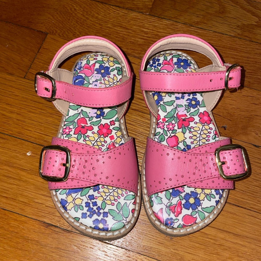Mini Boden Pink Floral Sandals